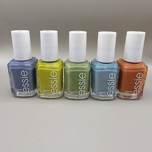 Essie Nail Polish Blue Green Brown Earth Colors Lot of 5 Quick Dry Win Me Over *